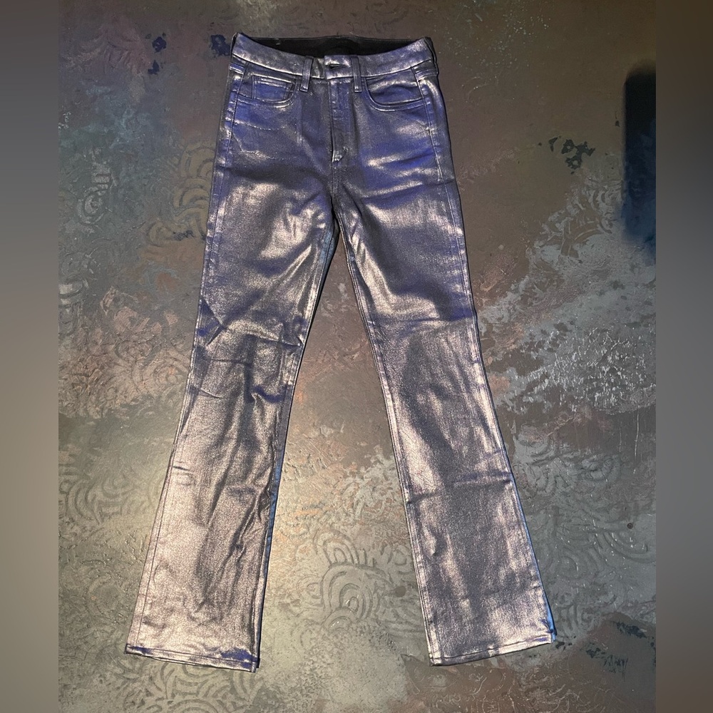 Shimmering Metallic Bootcut Jeans